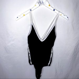 Striped Black and White Bodysuit